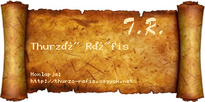 Thurzó Ráfis névjegykártya